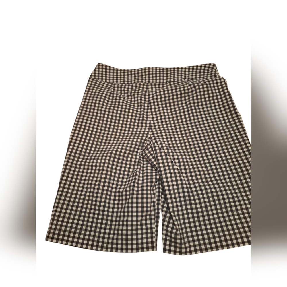 ATTYRE Checked Black / White STRETCHY SHORTS Bermuda 36 inch Waist 60's look - Picture 4 of 4